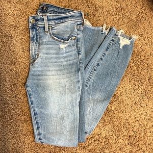 Abercrombie Harper Skinny Light Wash Jeans with Rips